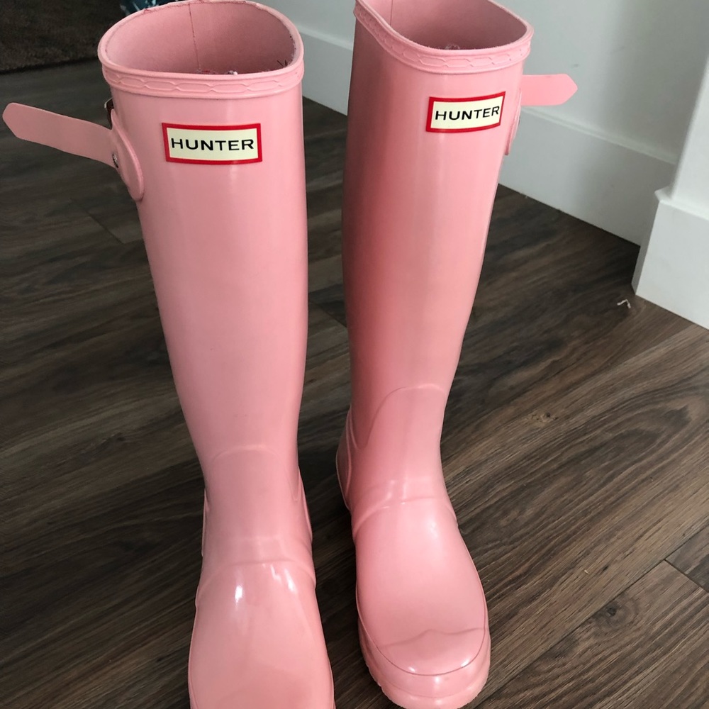 Pink hunter boots